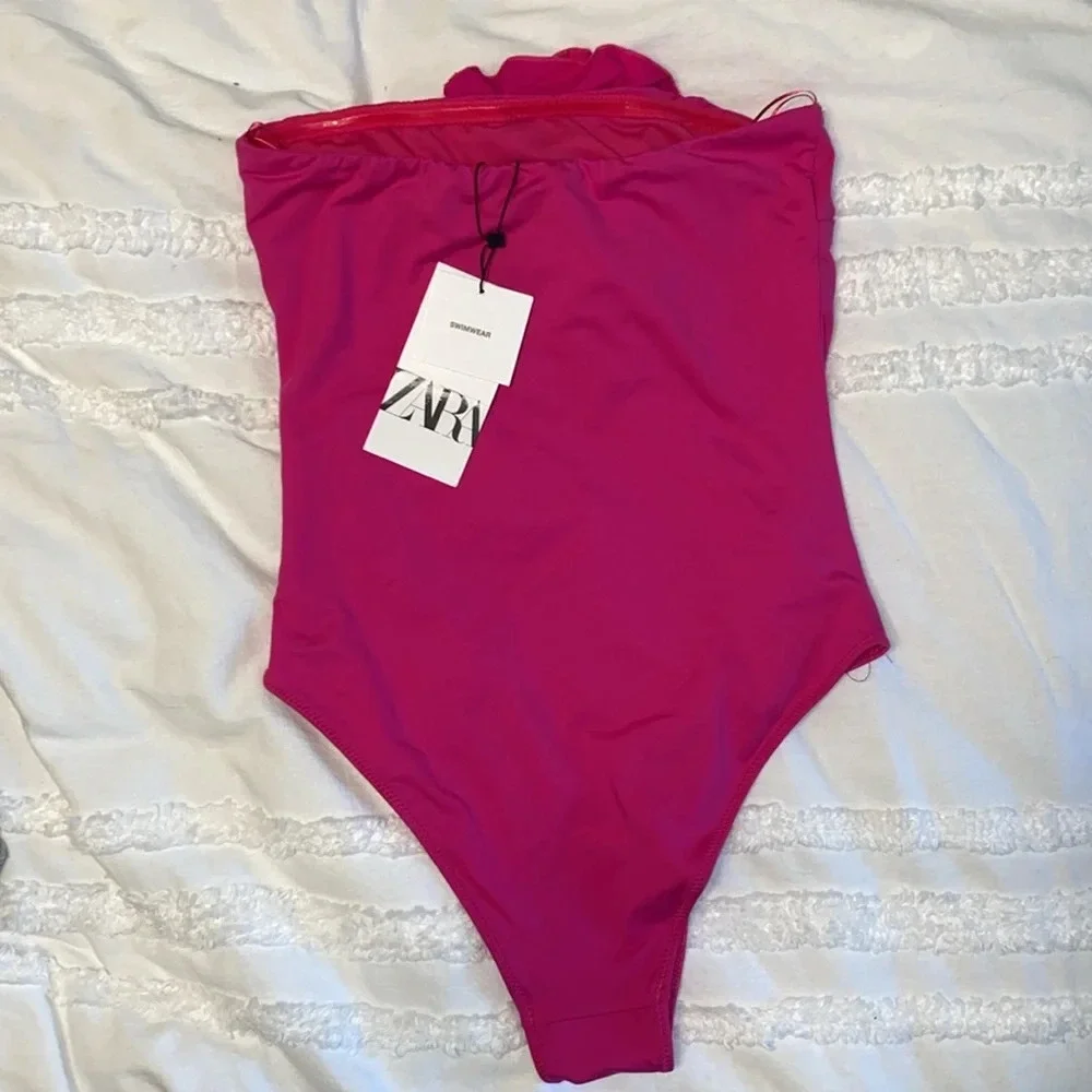 Zara NWT Maxi Flower Swimsuit